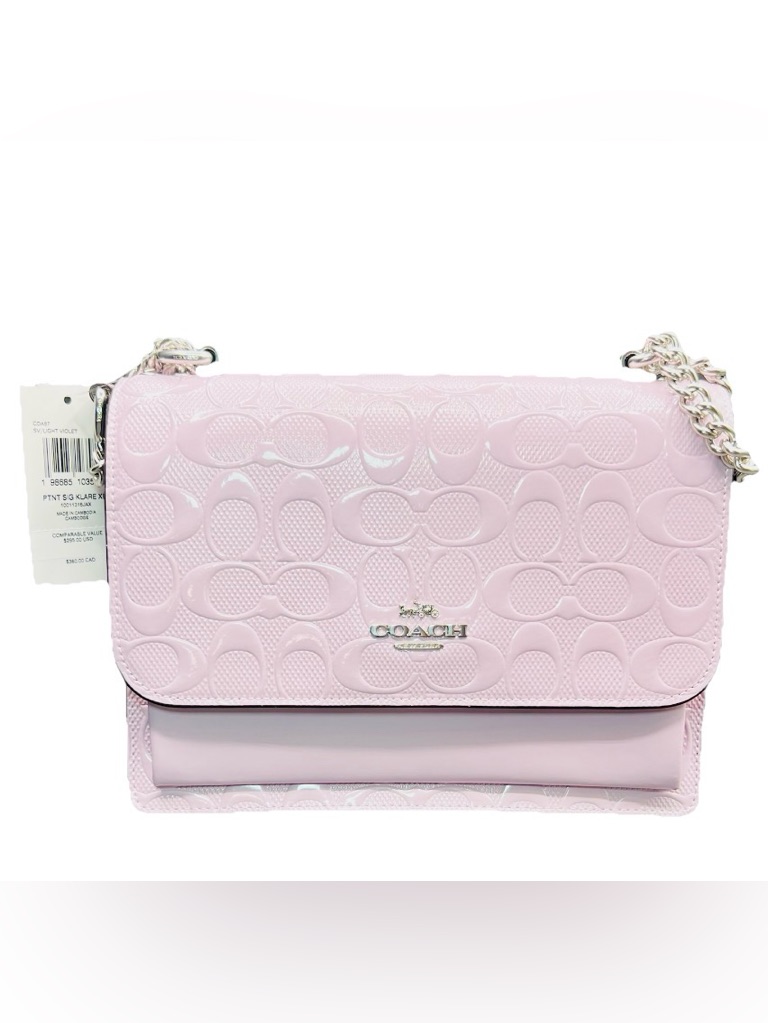 Coach Klare Crossbody Bag In Violet Signature Leather With Silver Tone Hardware